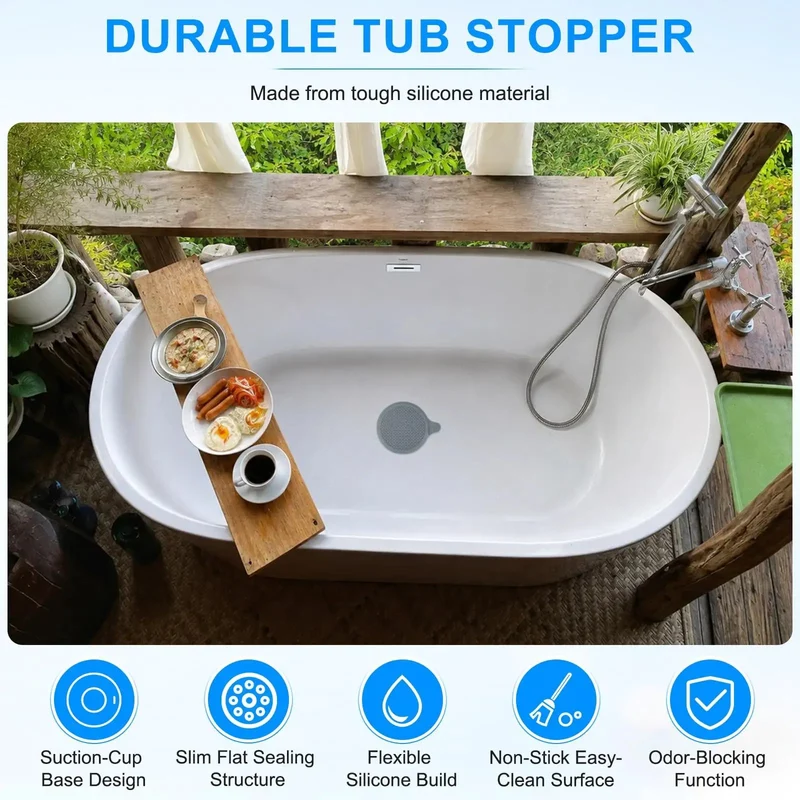 Multipurpose Silicone Bathtub Stopper And Sink Drain Plug With Airtight Seal That Straight Up Blocks Water Spills Fast Durable Rubber Pop Up Design No Sweat Installation Keeps Your Plumbing Shut Tight For Busy Weekdays Or Lazy Sundays