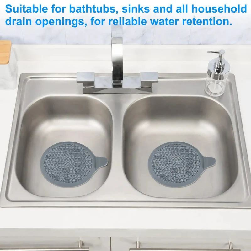 Rock Solid Five Point Nine Inch Silicone Tub Stopper Two Pack Universal Bathroom Plug Zero Leak Guarantee For Bathtub Kitchen Sink Laundry Drain Cover Easy Setup Home Game Changer