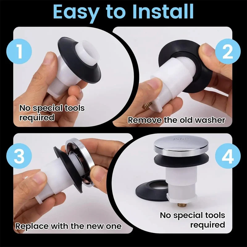 10 Pack Elastic Rubber Bathtub Drain Stoppers Heavy Duty Washers with Bullet-Proof Elastic Grip Stops Drips Dead Crack Resistant Bathroom Long Lasting Rubber Replacement