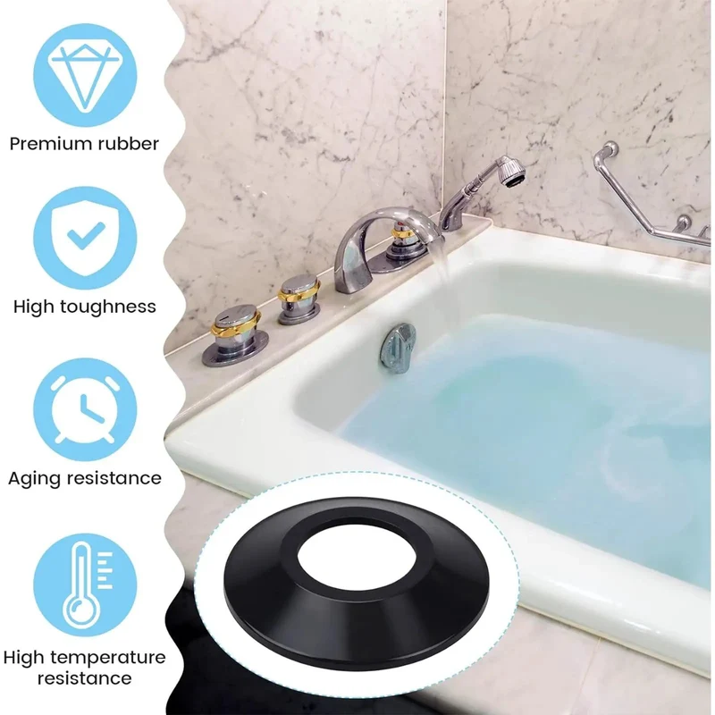 10 Pack Elastic Rubber Bathtub Drain Stoppers Heavy Duty Washers with Bullet-Proof Elastic Grip Stops Drips Dead Crack Resistant Bathroom Long Lasting Rubber Replacement