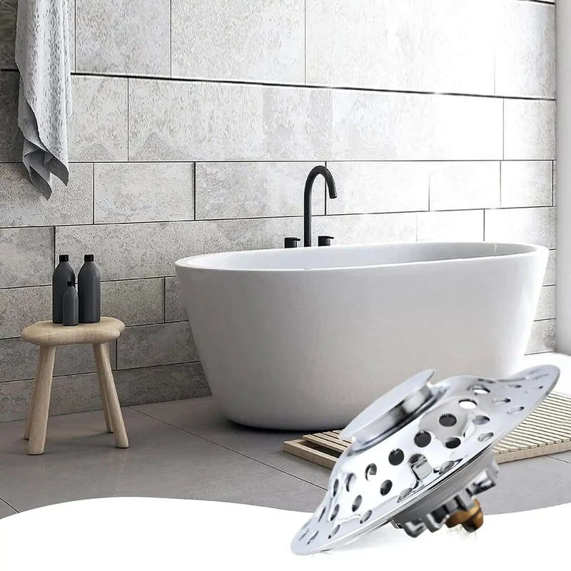 Slick Push Button Tub Stopper And Universal Bathtub Drain Plug Effortless Bathroom Setup Lightweight Build With Tight Seal For Smooth Zero Mess Chill Soak Game