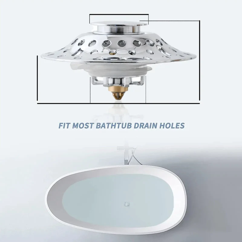 Slick Push Button Tub Stopper And Universal Bathtub Drain Plug Effortless Bathroom Setup Lightweight Build With Tight Seal For Smooth Zero Mess Chill Soak Game