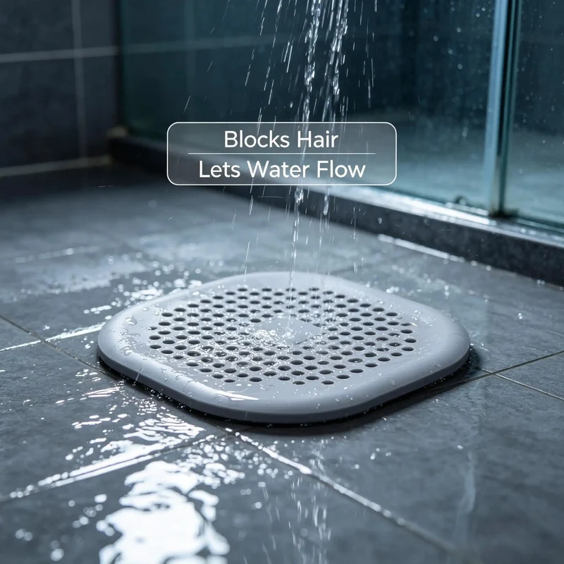 Solid Two Pack Silicone Drain Cover And Hair Catcher Pad With Heavy Duty Suction Cup Grip To Sweep Out Nasty Gunk And Keep Bathroom Pipelines Clog Free Always