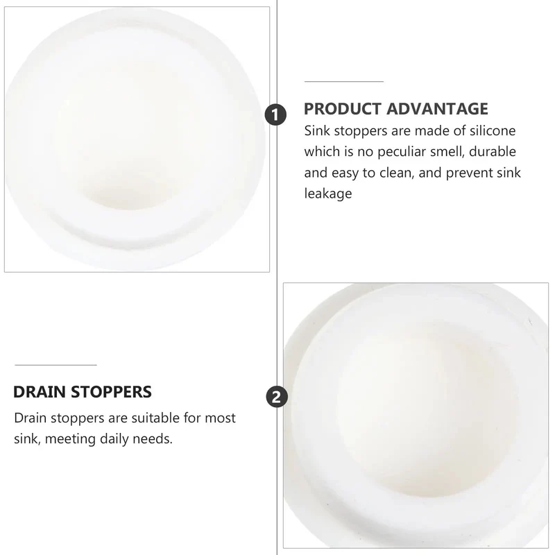 4 Pack Silicone Bathtub And Sink Drain Plugs White Universal Bath Stopper Smooth Leak Proof Seal No Sweat Setup Keeps Water Locked Down Tight For Every Home Project