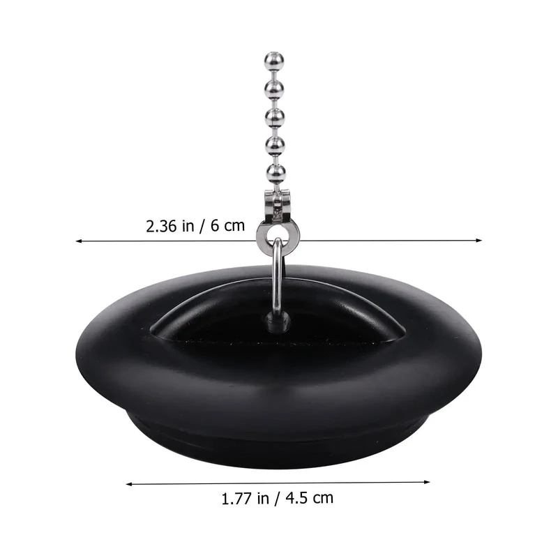 Two Pack Durable Black Silicone Bathtub Drain Stopper With Chain Universal Seal For Shower And Bathroom Sink Breezy Install No Sweat Cleanup Heavy Duty Anti Clog Protector