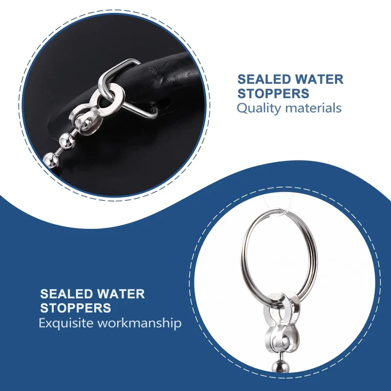 Two Pack Durable Black Silicone Bathtub Drain Stopper With Chain Universal Seal For Shower And Bathroom Sink Breezy Install No Sweat Cleanup Heavy Duty Anti Clog Protector