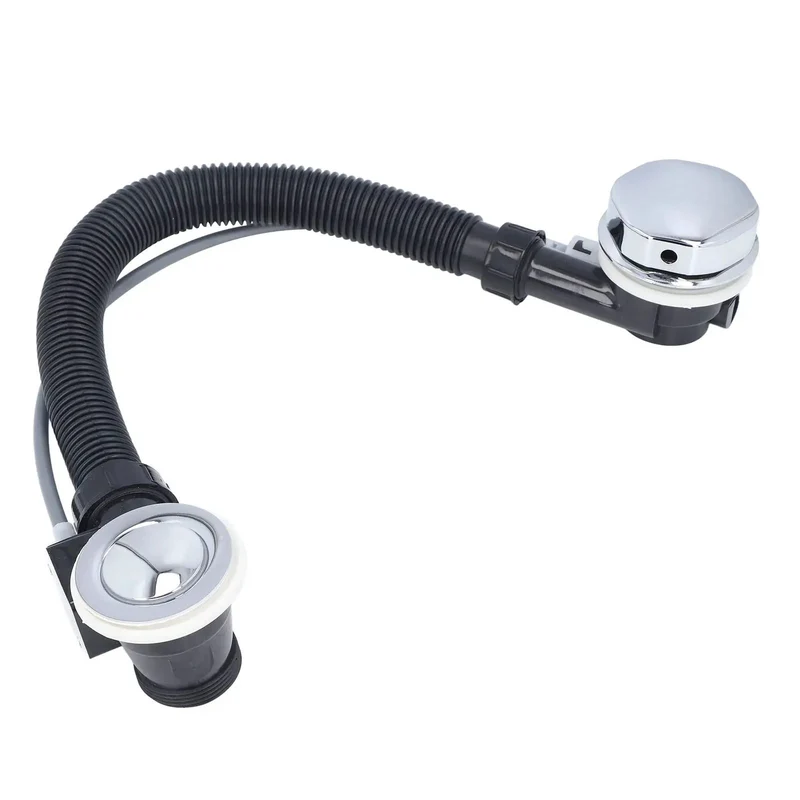 Heavy Duty Flex Bathtub Overflow Drainer With Concealed High Grade Plastic Drain Pipe For Spa Massage Tub Plug And Play Knockout No Mess Install