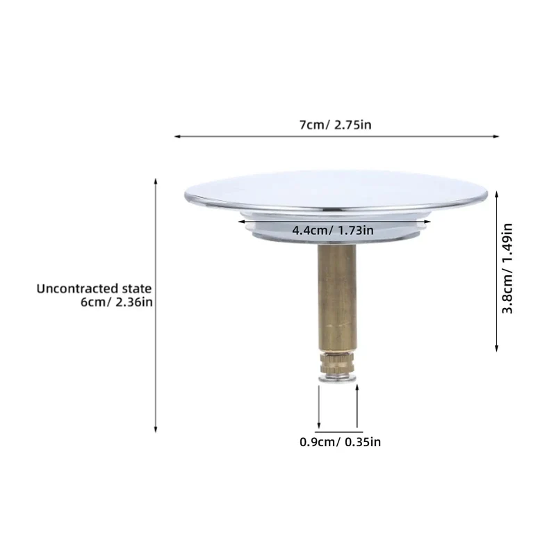 Heavyweight Copper Bathtub Drain Stopper Rotary One Press Sealing Thickened High Grade Copper Plug Bathroom Tub Anti Crack Smooth Touch Zero Leaks Easy Install Rock Solid Construction Game Winner