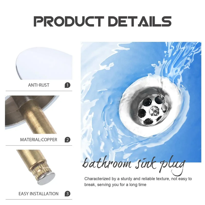 Heavyweight Copper Bathtub Drain Stopper Rotary One Press Sealing Thickened High Grade Copper Plug Bathroom Tub Anti Crack Smooth Touch Zero Leaks Easy Install Rock Solid Construction Game Winner