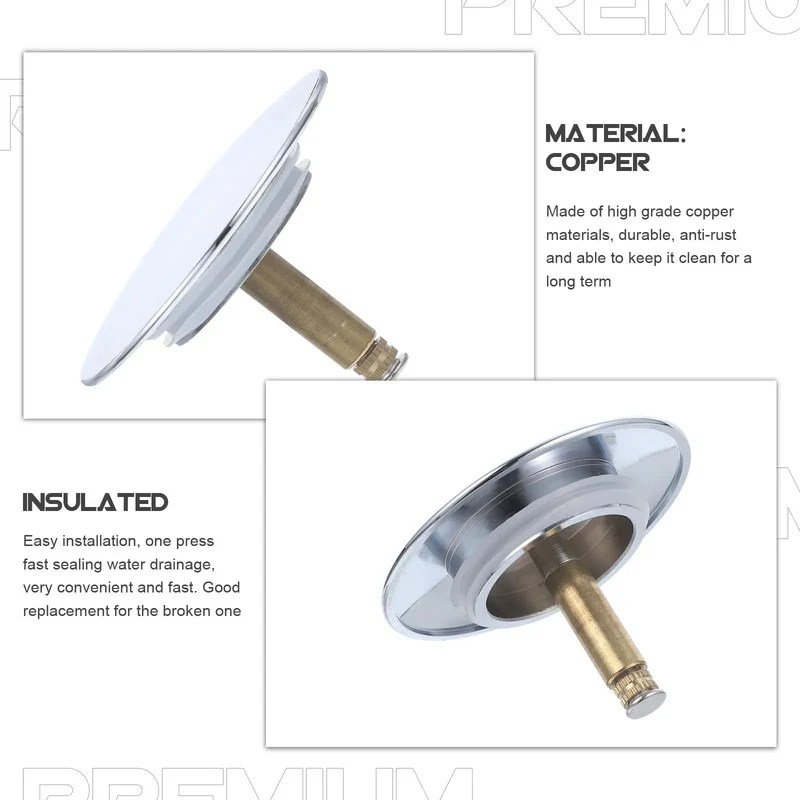 Heavy Duty Copper Tub Drain Stopper And Hair Catcher Straight Up Reliable One Press Rotary Seal Bathtub Plugs Built Tough To Stop Clogs Fast Bathroom Essential
