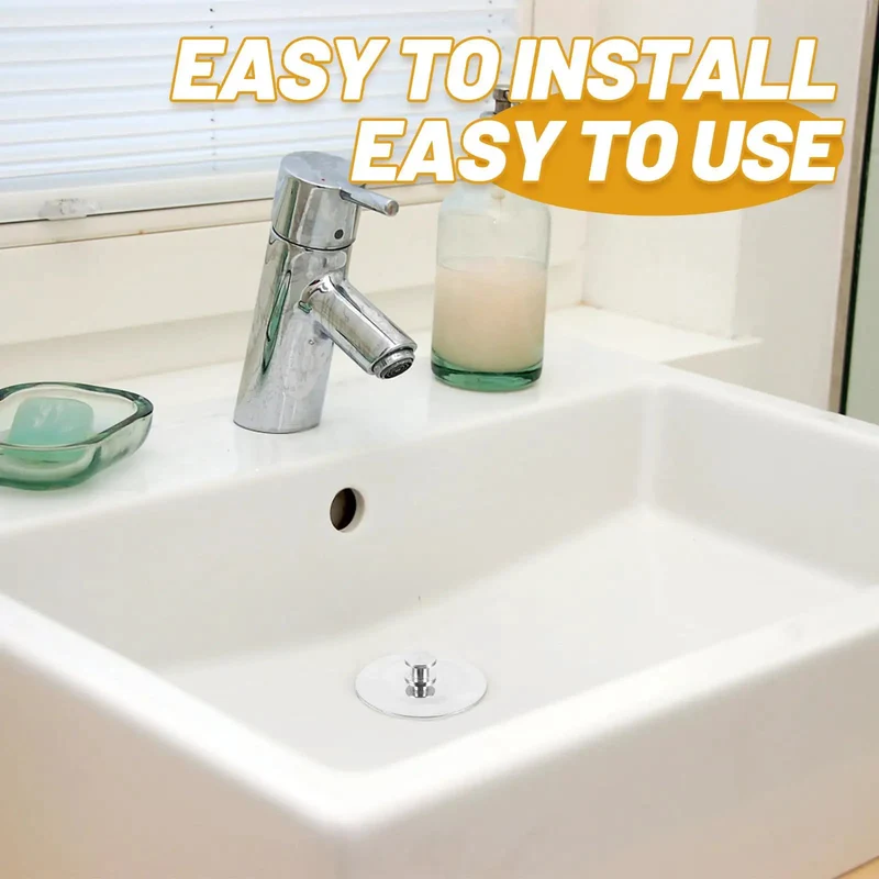 Built Tough Drip Proof Bathtub Stopper Plug For 42 To 44 Millimeter Drain Holes Stainless Steel Silicone White Bathroom Drain Plug With Super Tight Seal And Total Water Saving Power
