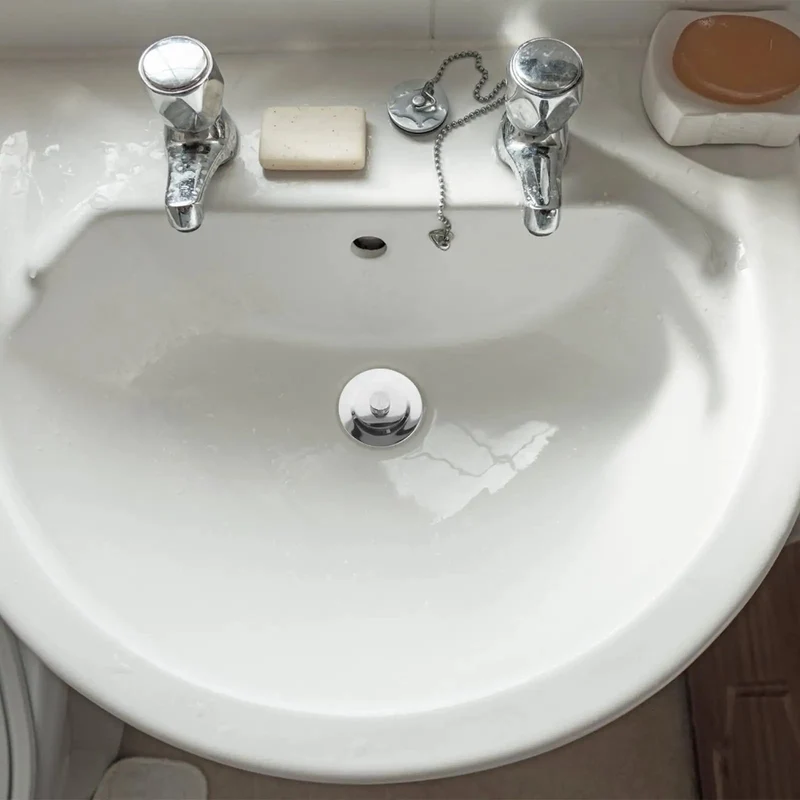 Built Tough Drip Proof Bathtub Stopper Plug For 42 To 44 Millimeter Drain Holes Stainless Steel Silicone White Bathroom Drain Plug With Super Tight Seal And Total Water Saving Power