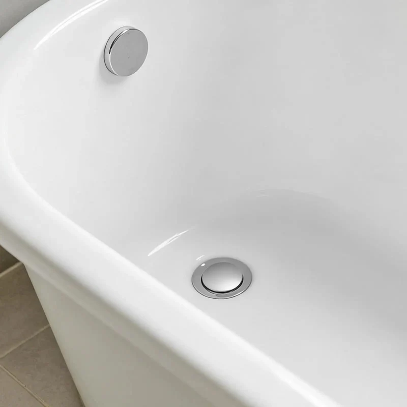 Premium Copper Rotary Bathtub Drain Stopper Universal Leak Proof Overflow Cover Easy Groove Turn No Drip Hassle Built Solid Heavy Duty Bath Tub Plug Replacement