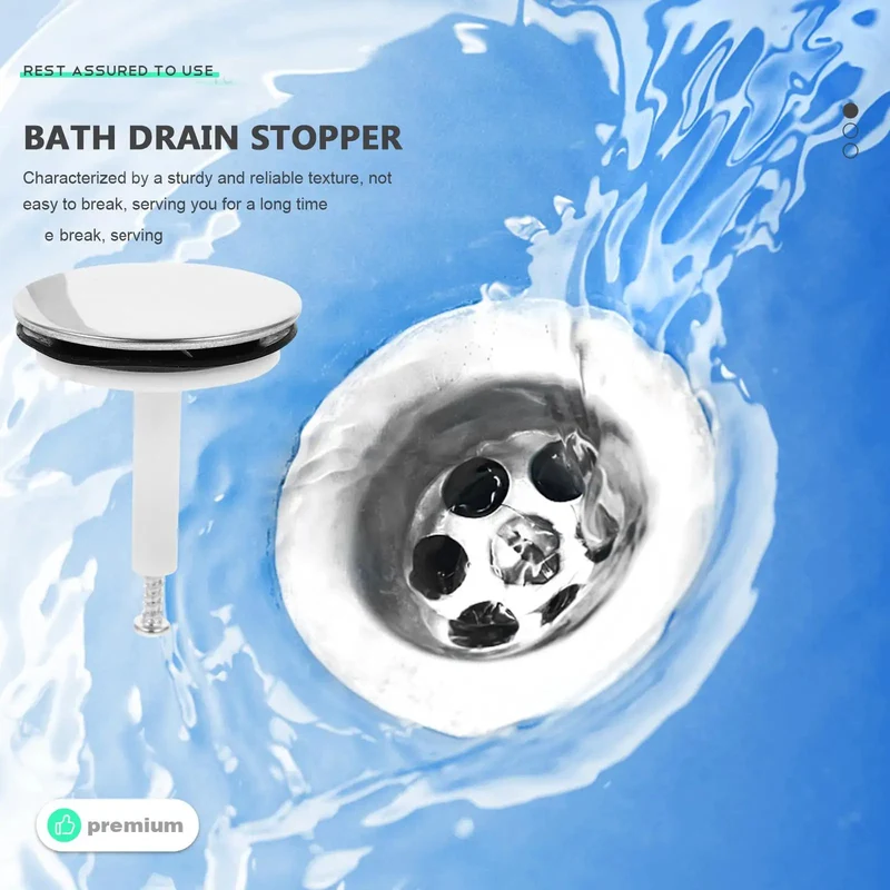Top Shelf Bathtub Drain Stopper with Rotating Design and Heavy Duty Silicone Seal Ring for Universal Tub Plug Zero Leak Drama Easy Adjust Decorative Bubble Catcher Accessory