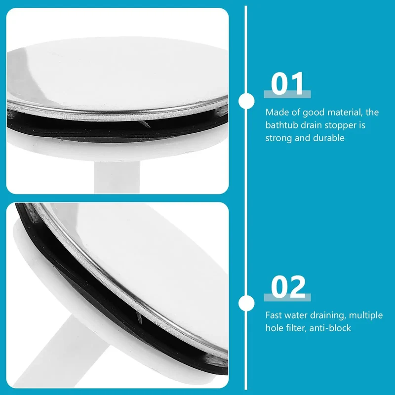 Top Shelf Bathtub Drain Stopper with Rotating Design and Heavy Duty Silicone Seal Ring for Universal Tub Plug Zero Leak Drama Easy Adjust Decorative Bubble Catcher Accessory