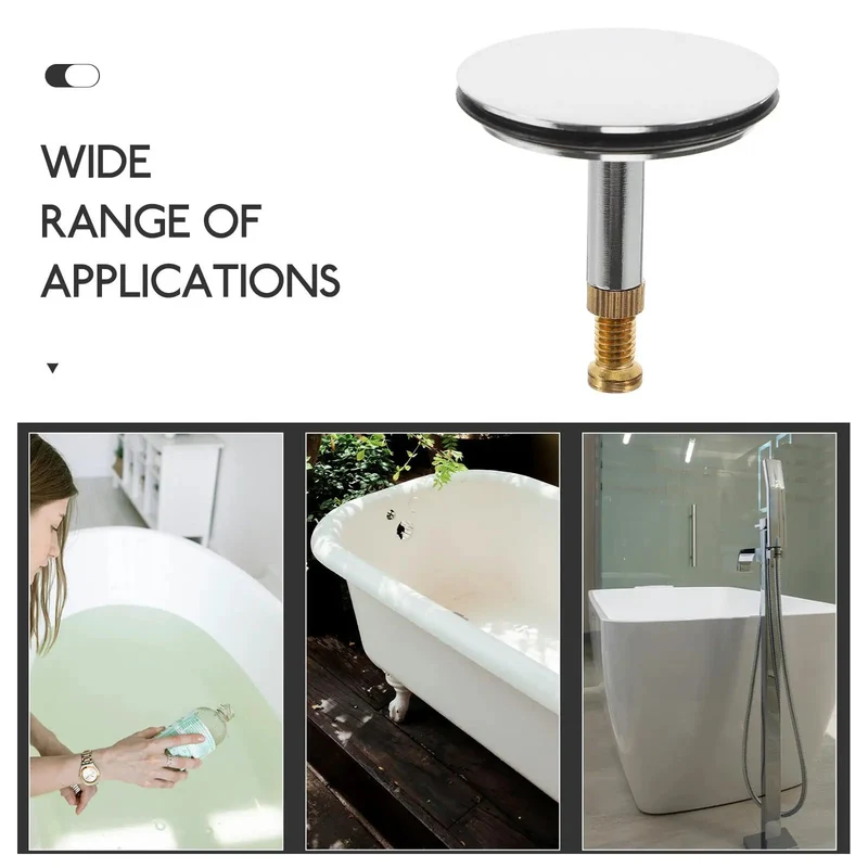 Adjustable Bathtub Drain Plug Heavy-Duty Copper Tub Stopper With Slick Rotary Mechanism And Modern Sleek Silver Finish For Badass Durability And A No-Bs Knockout Bathroom Replacement Upgrade