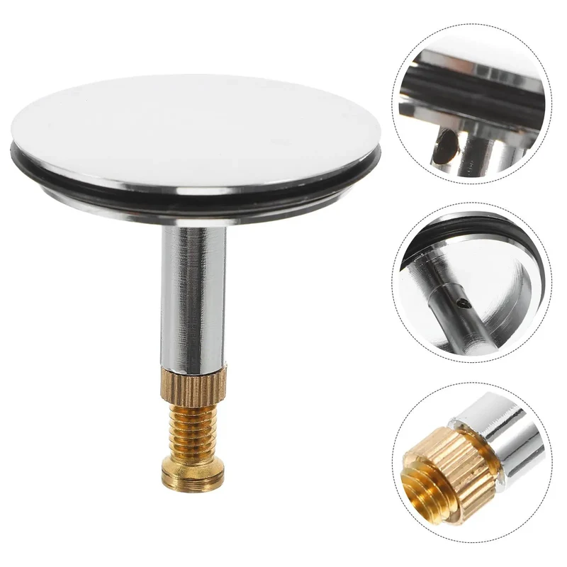 Adjustable Bathtub Drain Plug Heavy-Duty Copper Tub Stopper With Slick Rotary Mechanism And Modern Sleek Silver Finish For Badass Durability And A No-Bs Knockout Bathroom Replacement Upgrade