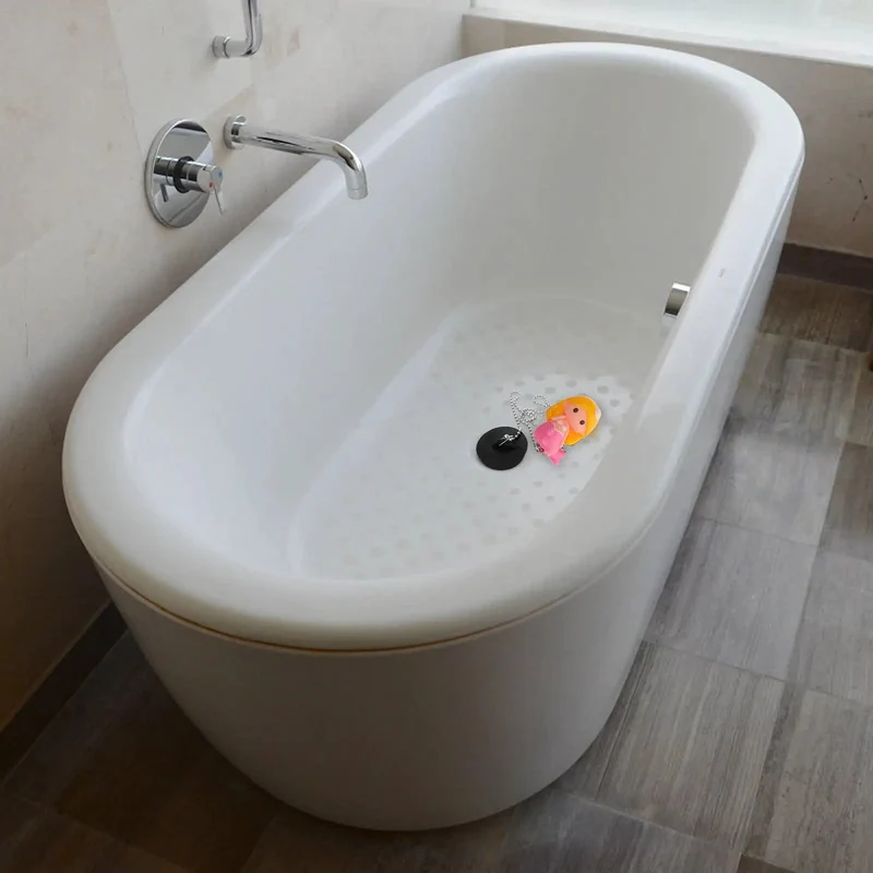 Top Notch Rubber Bathtub Stopper With Heavy Duty Pull Chain For No Sweat Drain Blocking Reusable Bathroom Tub Plug Waterproof Bath Sealer Leak Free Home Essential