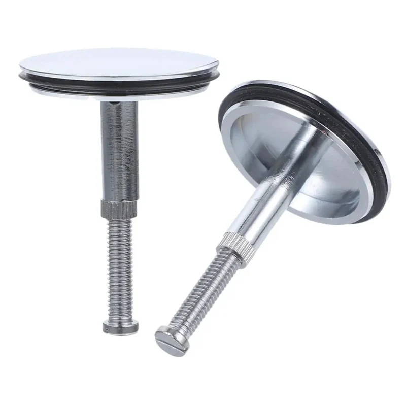 2 Pack Solid Brass Bathtub Drain Plug With Smooth Rotating Handle And Leak Proof Flat Seal Bath Catcher Holds Water Dead Tight Zero Hassle For Quick Bathroom Renovation Jobs
