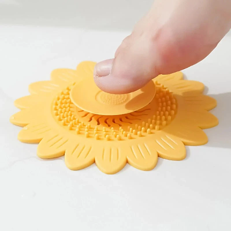 White Flower Silicone Drain Plug Snaps Right On To Bust Pipe Clogs And Trap Stray Hairs While Locking Water Tight For Fussless Sink Or Tub Maintenance That Really Delivers