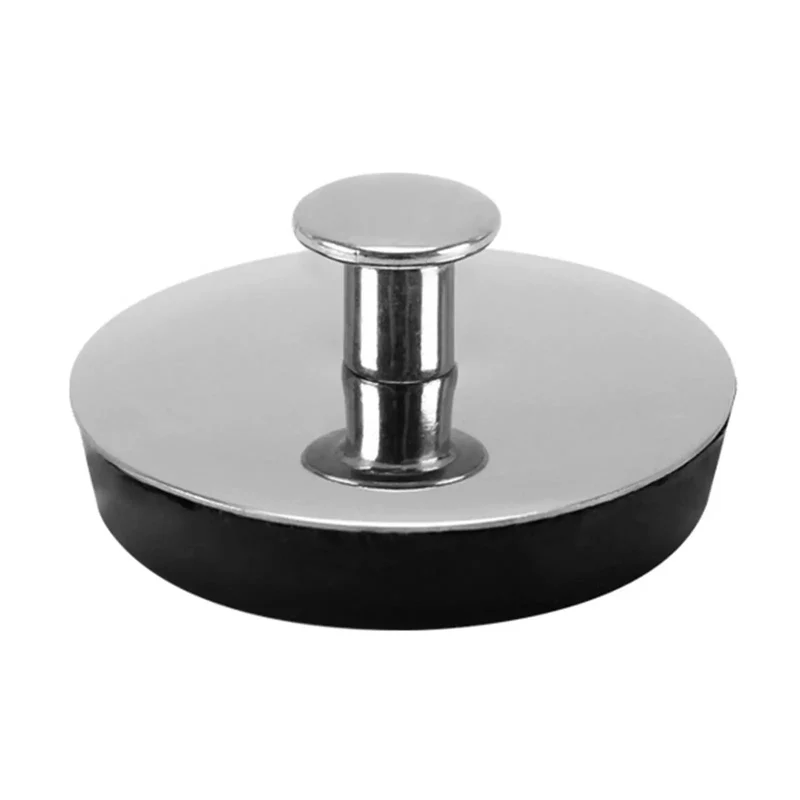 Universal Fit Bath Plug Stainless Steel Drain Stopper Natural Rubber Seal Heavy Duty Bathtub Basin Sink Waste Plug Grommet Kitchen Overflow Cover Durable Leak Proof Drain Gadget Home Must Haves