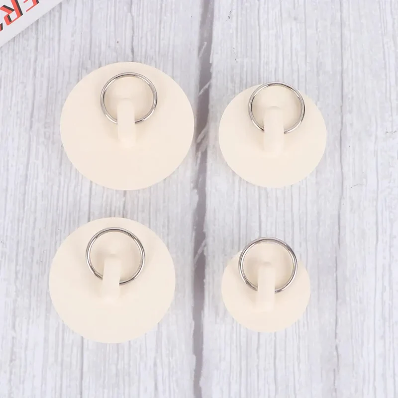 Slick White Rubber Sink Stopper Set 4 Piece With Hanging Ring No Sweat Seal For Bathtubs And Laundry Tubs Blocks Food Grime Like It Ain Nothin Quick Fix For Any Drain