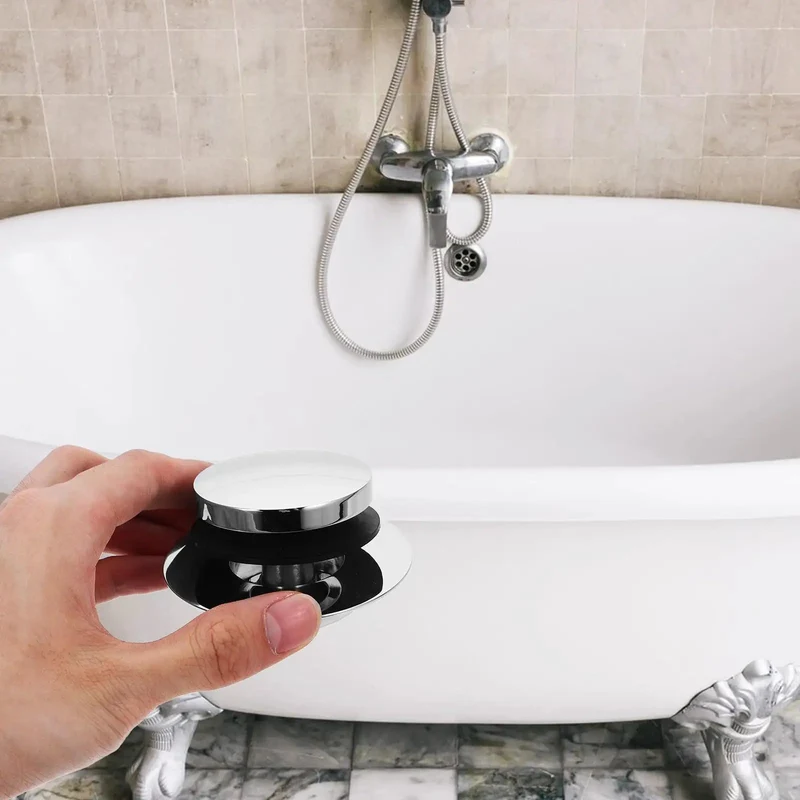 Dead Simple No Sweat Bathtub Drain Stopper Press Plug With Heavy Duty Copper Core Engineered For Hassle Free Bathroom Drainage And Reliable Shower Overflow Control