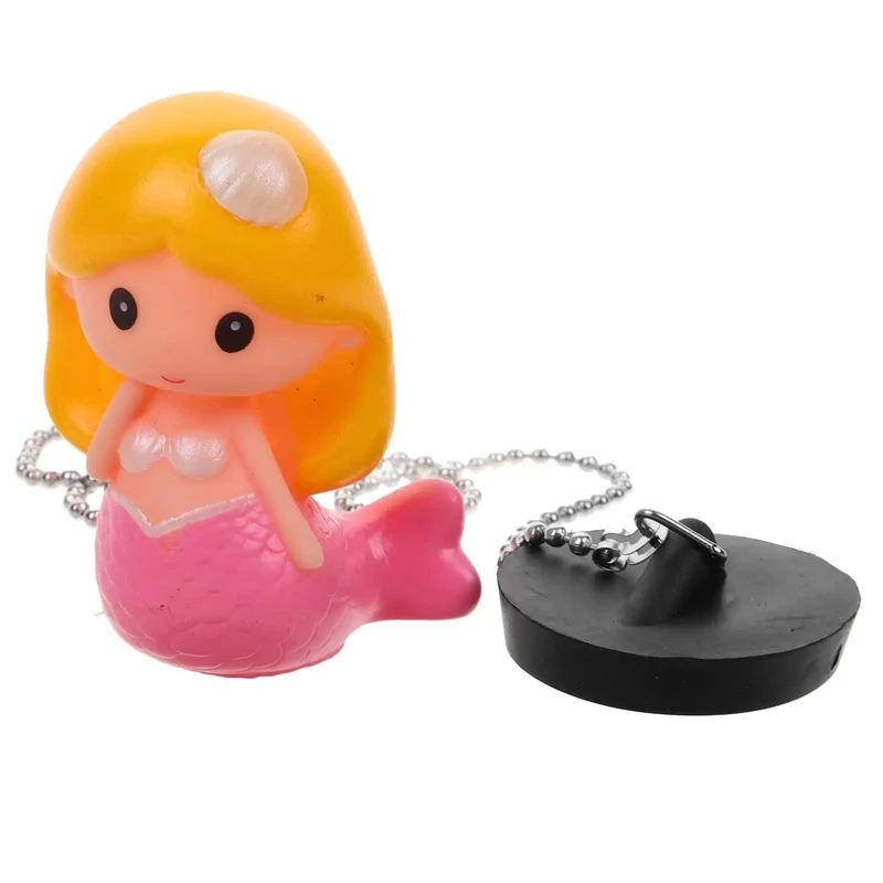 Super Solid Rubber Mermaid Tub Stopper Plug With Sturdy Anchor Chain Stops Water Leaks Fast And Creates A Snug Seal For Any Bathroom Drain Setup Definitely A Must Have Upgrade For Your Daily Routine And Handles Kitchen Needs Too