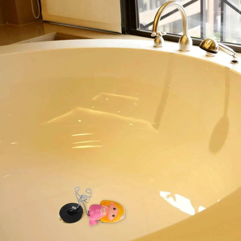 Super Solid Rubber Mermaid Tub Stopper Plug With Sturdy Anchor Chain Stops Water Leaks Fast And Creates A Snug Seal For Any Bathroom Drain Setup Definitely A Must Have Upgrade For Your Daily Routine And Handles Kitchen Needs Too