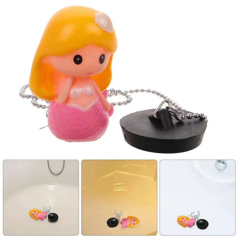Super Solid Rubber Mermaid Tub Stopper Plug With Sturdy Anchor Chain Stops Water Leaks Fast And Creates A Snug Seal For Any Bathroom Drain Setup Definitely A Must Have Upgrade For Your Daily Routine And Handles Kitchen Needs Too