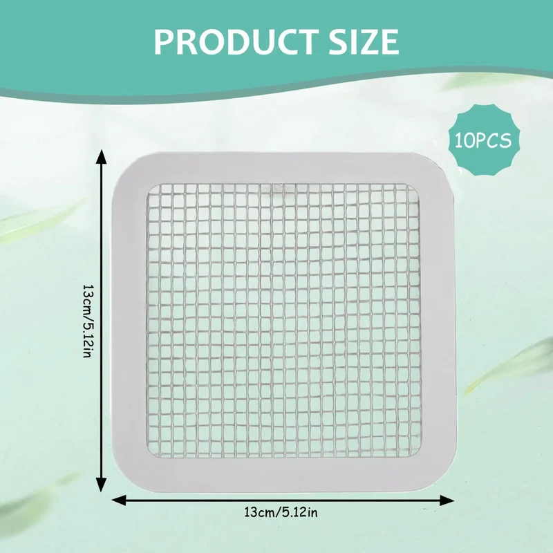 Self Adhesive Hair Drain Stickers 10 Pack Fine Mesh Shower Catcher Straight Up Game Changer For Stopping Hair Clogs In Bathtubs Showers And Sinks Without Hassle