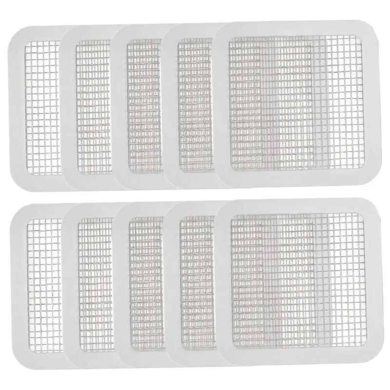 Self Adhesive Hair Drain Stickers 10 Pack Fine Mesh Shower Catcher Straight Up Game Changer For Stopping Hair Clogs In Bathtubs Showers And Sinks Without Hassle