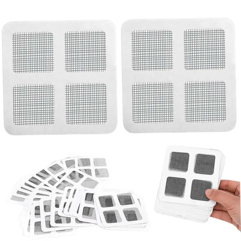 Handy Disposable Hair Drain Stickers 60 Pack Self Adhesive 4X4 Inch Square Covers For Shower Tub Sink Effortlessly Traps Hair Strands And Blocks Stubborn Clogs Quick Peel And Toss Routine Saves You Time And Trouble