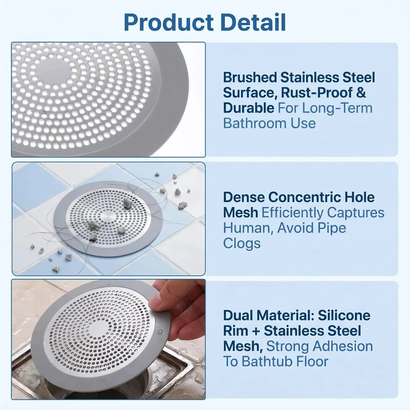 Two Pack Shower Drain Hair Catcher And Bathtub Cover Dual Size Sink Strainer To Bust Sneaky Clogs Keep Your Drainage On Track No Sweat Installation For Rental Units And Households Quality Assured Design