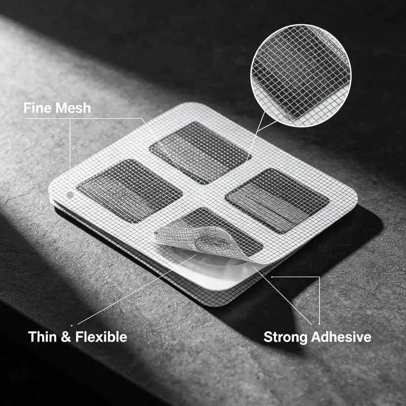 80 Pack 4X4 Inch Disposable Hair Drain Covers With Strong Peel And Stick Backing Anti Clog Shower Sink Strainer Mesh To Snag Hair Fast And Keep Your Plumbing In Tip Top Shape Always