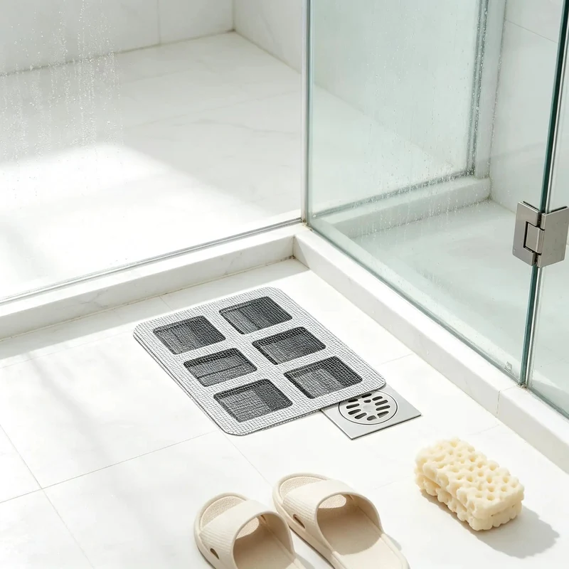 80 Pack 4X4 Inch Disposable Hair Drain Covers With Strong Peel And Stick Backing Anti Clog Shower Sink Strainer Mesh To Snag Hair Fast And Keep Your Plumbing In Tip Top Shape Always
