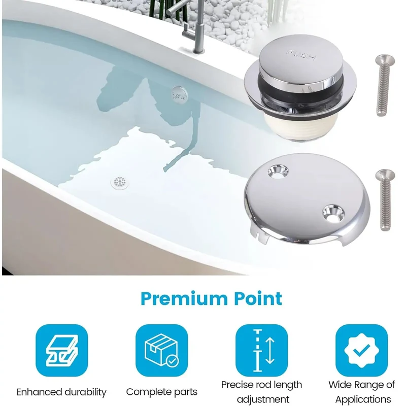 Premium Stainless Steel Bathtub Drain Stopper Replacement Set Featuring Fine Mesh Hair Catcher Strainer For Smooth Rapid Draining And Absolutely Zero Clog Drama Long Term Bathroom Accessory Upgrade