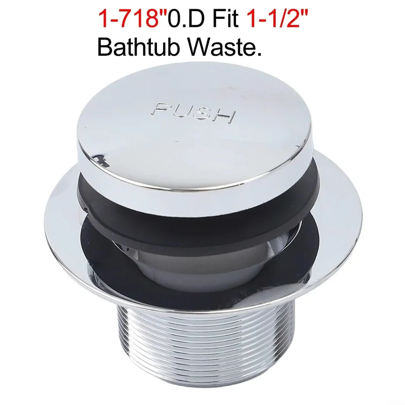 Slick Single Hole Bathtub Drain Kit With Silver Plastic Overflow Cap To Slam A No Fuss Seal Against Stank And Keep It Fresh While Dropping Onto Pipes Measuring One Point Fifteen To Two Inches Wide For A Hassle Free Reno Any Weekend Warrior Can Handle