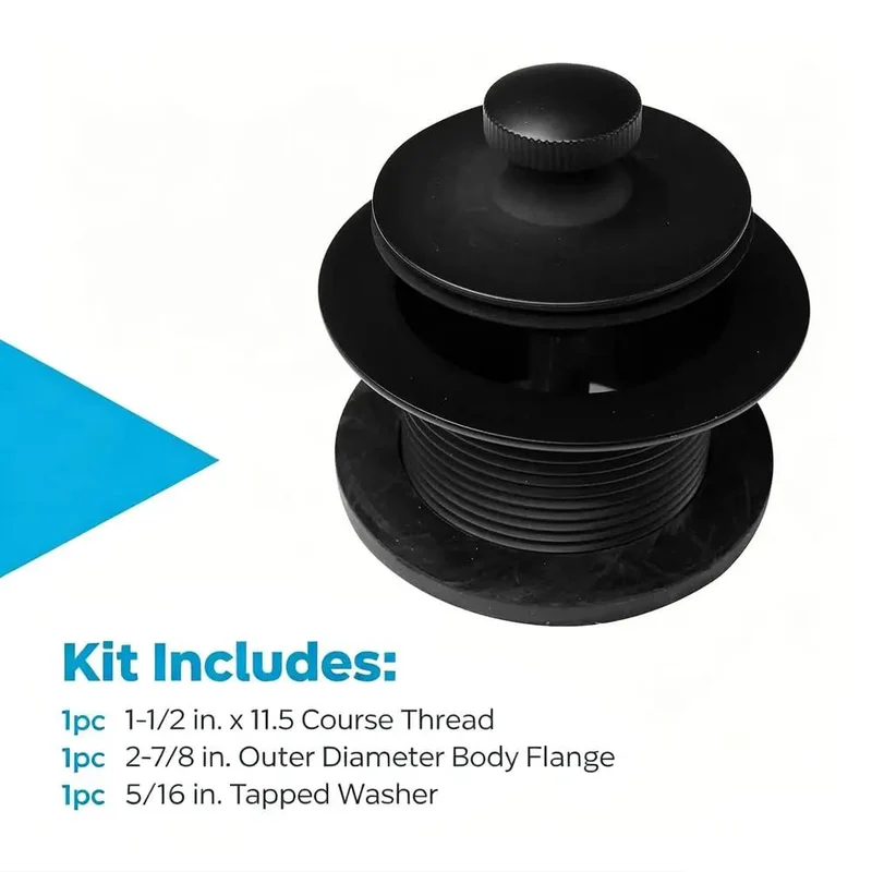 Real Deal Bathtub Drain Plug Matte Black With Supplied Screws Heavy Duty Zinc Crafted For Smooth Operation Easy Hookup Looks Sharp On Tub Surface Built Tough For Daily Grind Reliable Performance Guaranteed