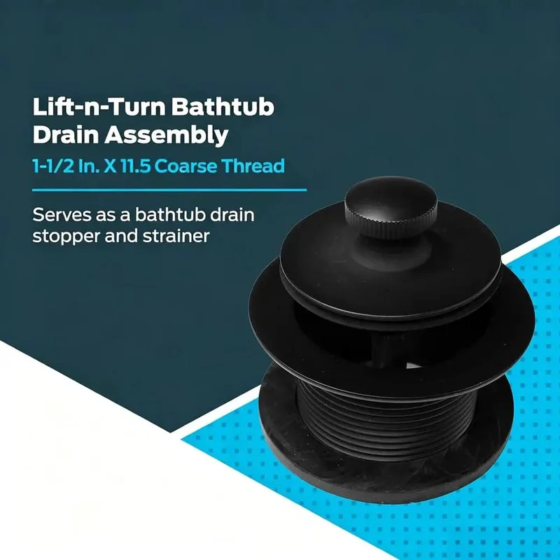 Real Deal Bathtub Drain Plug Matte Black With Supplied Screws Heavy Duty Zinc Crafted For Smooth Operation Easy Hookup Looks Sharp On Tub Surface Built Tough For Daily Grind Reliable Performance Guaranteed