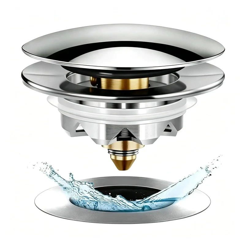 Universal Pop Up Bathtub Drain Stopper With Built In Hair Catcher Easy Push Pull Tub Plug For Bathroom Clog Prevention Straight Up Works Like A Charm Every Time No Fuss Installation Saves Real Cash On Plumbers Solid Build Quality You Can Trust