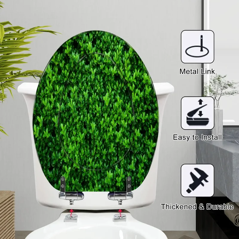 Elongated Soft Close Toilet Seat Made From Dang Solid Resin Featuring A Killer Dark Green Moss And Rustic Concrete Design That Brings Serious Style To Your Daily Routine