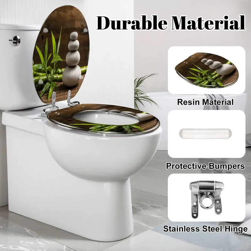 Top Tier Elongated Toilet Seat Featuring A Hella Smooth Soft Close Hinge System Built From Super Tough Resin To End Loud Slamming Sounds And Deliver Reliable Daily Use For Any Standard Bathroom Setup
