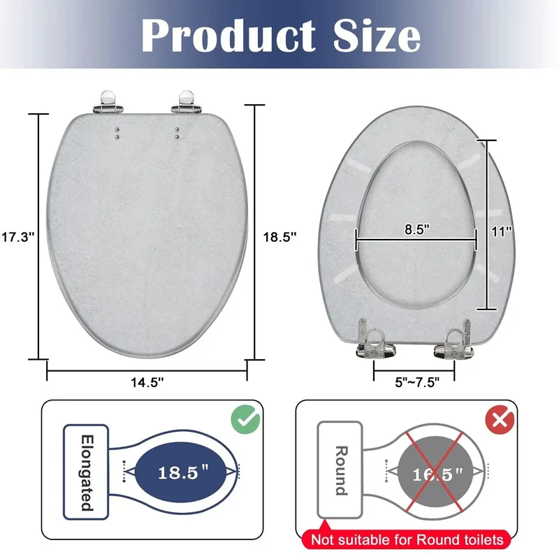 Top Shelf Elongated Toilet Seat Showcasing Cool Vintage Retro Backgrounds Art Built From Tough Resin For Solid Daily Performance Paired With Reliable Soft Close Lids To Avoid Noisy Slams And Add Sick Style To Your Bathroom Upgrade Project Right Now