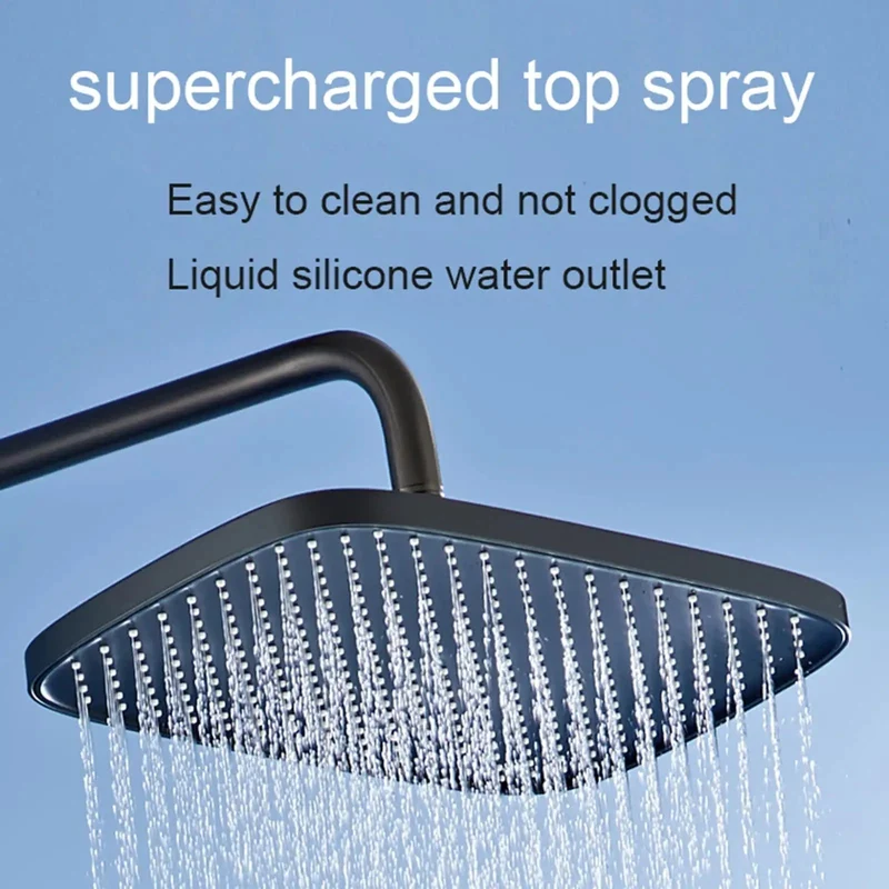 Rock Solid Exposed Shower System Matte Black Wall Mounted Bathtub Faucet Set With Three Functions Engineered From Genuine Lead Free Brass For Heavy Duty Pressure And Supercharged Flow