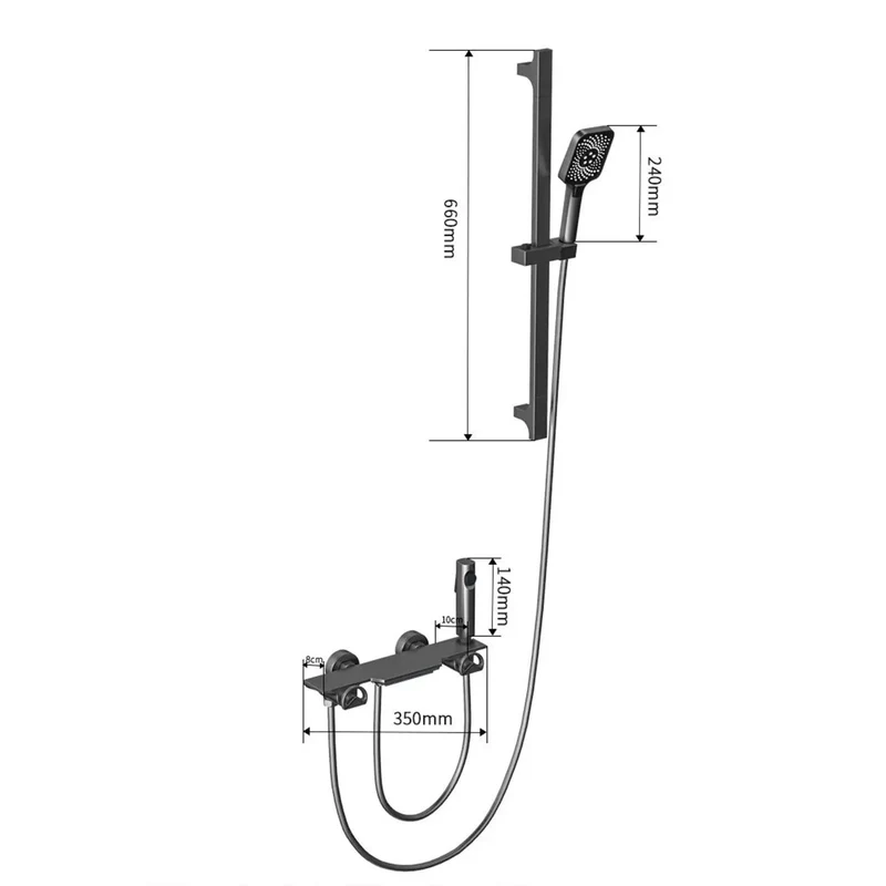 Wall Mounted Shower System Featuring Adjustable Height Handheld Head Plus Waterfall Tub Spout Premium Sleek Bathroom Shower Mixers Set For Totally No Sweat Showers