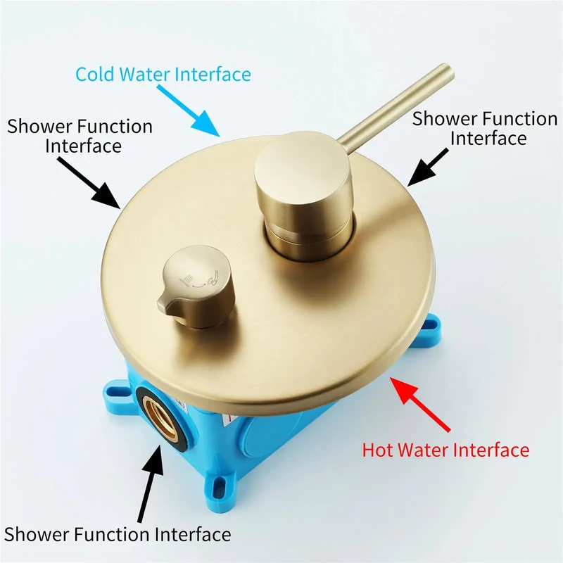 Top Shelf 8 Inch Rain Shower System With Handheld Sprayer And Six Brushed Gold Body Jets Hidden Wall Mount Bathroom Shower Head Combo Set Durable Brass Construction For Luxury Bath Experience