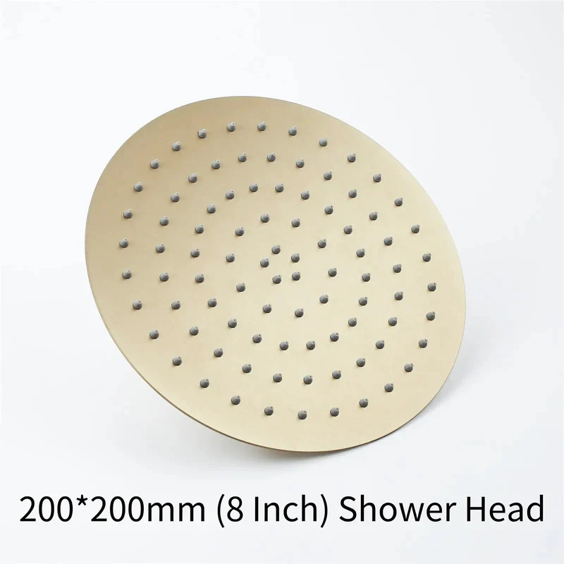 Top Shelf 8 Inch Rain Shower System With Handheld Sprayer And Six Brushed Gold Body Jets Hidden Wall Mount Bathroom Shower Head Combo Set Durable Brass Construction For Luxury Bath Experience