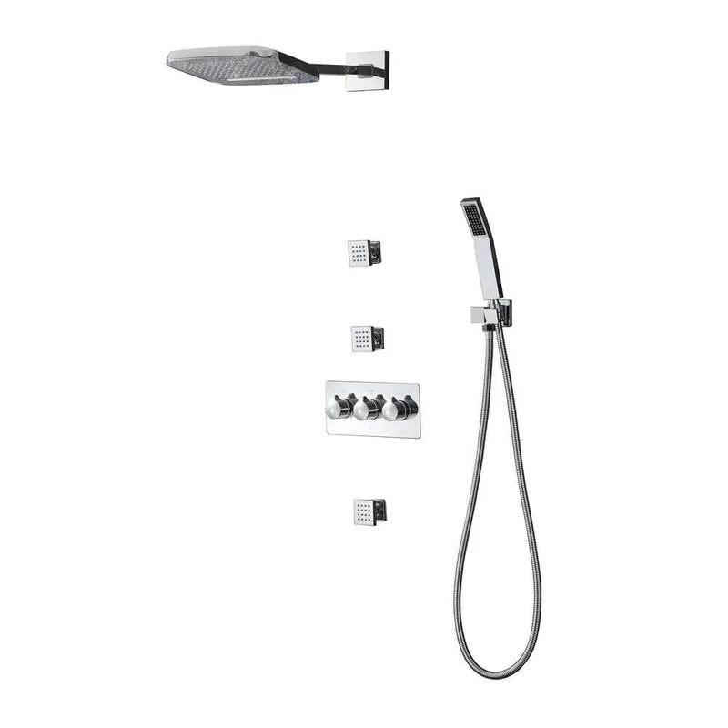 Wall Mount Concealed Shower System With Slick Matte Black And Brushed Gold Finish Featuring An 8 Inch Knockout Rainfall Head Smooth 3 Way Waterfall Control Premium Stainless Steel