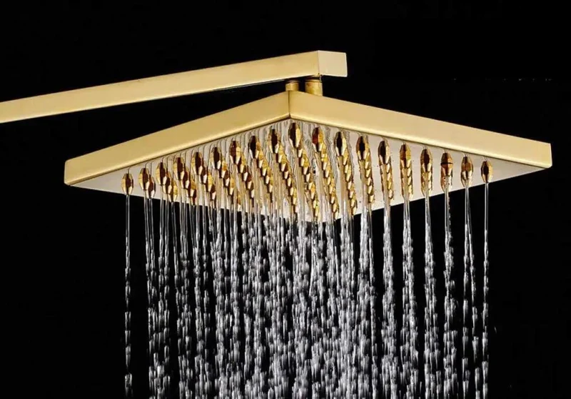 Top Notch Golden Brass Shower System With An 8 Inch Rain Head And Single Lever Control Designed For Smooth Operation And Zero Drip Includes Heavy Duty Bidet Sprayer Hand Shower And Tub Filler For A Total Bath Game Changer